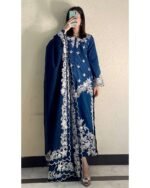 Silken Aura: Raw Silk 3 Piece Stitched Dress - Image 2