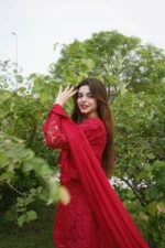 Red Croshia Net Stitched