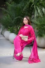 Fuchsia Pink Croshia Net Stitched - Image 6