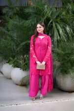 Fuchsia Pink Croshia Net Stitched - Image 2