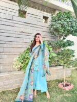 RJF054 Stitched Light Blue 3pc with potli - Image 6
