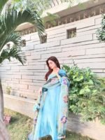 RJF054 Stitched Light Blue 3pc with potli - Image 9