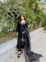 Ethereal Black- Sheesha Silk Stitched