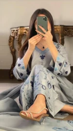 Timeless Grey Blue Elegance Stitched - Image 5