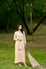 RJF054 Stitched Peach 3pc with potli - Image 8