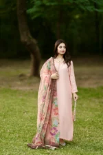 RJF054 Stitched Peach 3pc with potli - Image 2