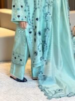 Timeless Mint Green Kaftan Unstitched - Image 3