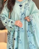 Timeless Mint Green Kaftan Unstitched - Image 4