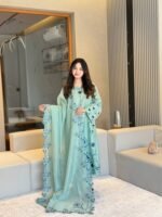 Timeless Mint Green Kaftan Unstitched - Image 6