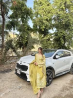 Dhani Green Sides Tassel Khadi Net - Image 3